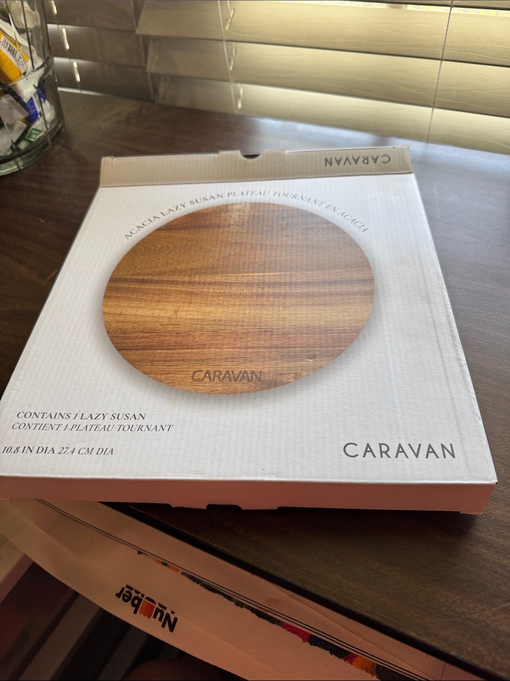 Acacia Lazy Susan - Warm Wood Finish